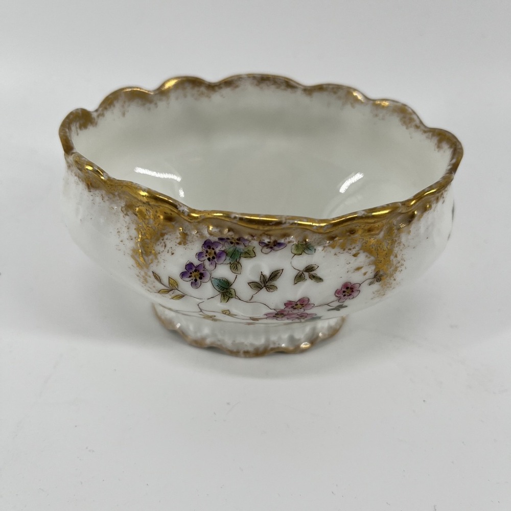 Vintage/Antique Limoges France White Bowl Pink Flowers Made in France - Picture 3 of 6